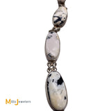 Jeanne & Felix Tsinijinnie Navajo Sterling Silver White Buffalo Turquoise Bracelet