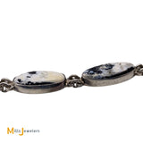 Jeanne & Felix Tsinijinnie Navajo Sterling Silver White Buffalo Turquoise Bracelet
