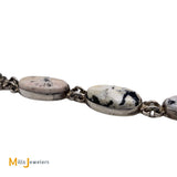 Jeanne & Felix Tsinijinnie Navajo Sterling Silver White Buffalo Turquoise Bracelet