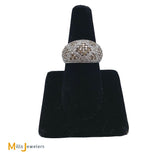 18K Pave 0.81cts White Diamonds 1.17cts Brown Diamonds Ring Size 8