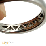 18K White Gold 0.37ctw Diamond 3 Row Band Ring Size 7.75