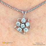 14K White Gold 0.96ctw Diamond Flower Pendant