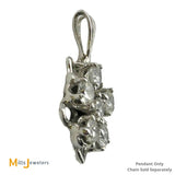 14K White Gold 0.96ctw Diamond Flower Pendant