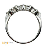 14K White Gold Scallop Set 1.35ctw Diamond Band Size 8.5