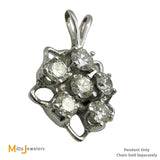 14K White Gold 0.96ctw Diamond Flower Pendant