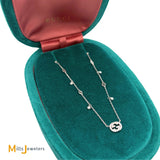 18K White Gold Gucci Interlocking G 0.27ctw Diamond Station Necklace 16"
