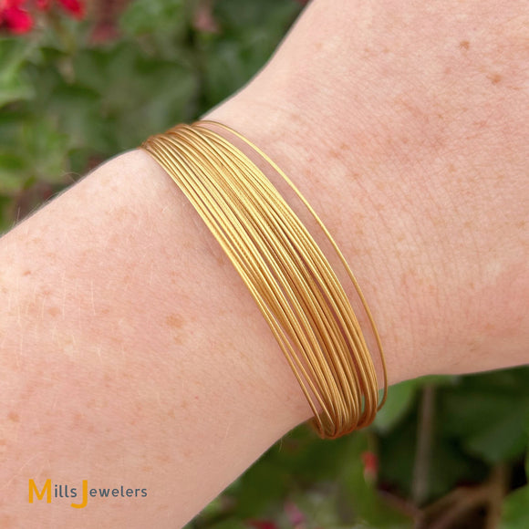 Vintage Tiffany & Co. 18K Yellow Gold Multi-Wire Wrap Bracelet
