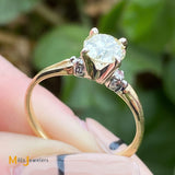 18K Yellow and White Gold 0.80ctw Diamond Engagement Wedding Ring Size 6