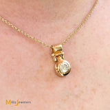 14K Yellow Gold 0.91ct Bezel-Set Diamond Hinged Pendant