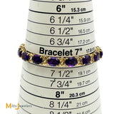 14K Yellow Gold 22.08ctw Oval Amethyst Tennis Link Bracelet 7"