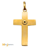 14K Yellow Gold 0.31ct Solitaire Diamond Cross Pendant
