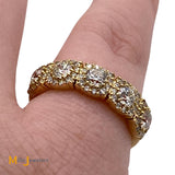 Hearts On Fire 18K Yellow Gold 1.25ctw Custom Halo Diamond Band Size 4.25