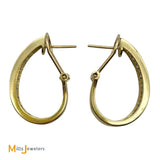 14K Two-Tone Yellow White Gold 1.76ctw Diamond Channel Set Hoop Earrings