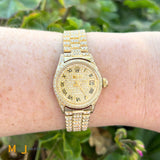Vintage ROLEX Ladies 25mm 18K Yellow Gold 11ctw Diamond President Watch