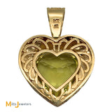 14K Yellow Gold 5.43ct Lime Citrine Heart-Shaped Pendant