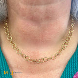 14K Yellow Gold Round Link Chain 17"