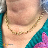 14K Yellow Gold Round Link Chain 17"