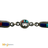 Raylan & Pattie Edaakie Zuni Multi-Stone Inlay Sterling Silver Link Bracelet
