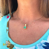 Estate 18K Yellow Gold 1.75ct Fine Emerald Pendant Necklace