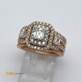 14K Rose Gold 1.61ctw Emerald Cut Diamond Wedding Ring Size 5.75