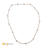 14K Rose Gold 0.78ctw Round Brilliant Diamond Necklace with 6.5” Bracelet Extender