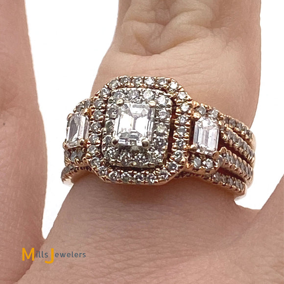 14k rose gold diamond wedding ring size 5.75