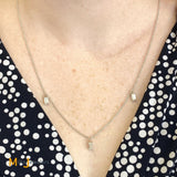 14K White Gold 0.77ctw Baguette Diamond Necklace