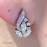 14k white gold diamond earrings