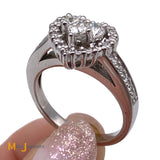 heart-shaped 14k white gold diamond ring size 5.5