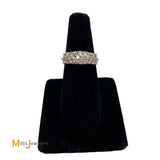 14K Yellow Gold 3-Row 0.84ctw Diamond Ring Size 6.75