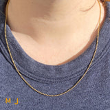 14K Yellow Gold 20 Inch Bead Link Chain Necklace