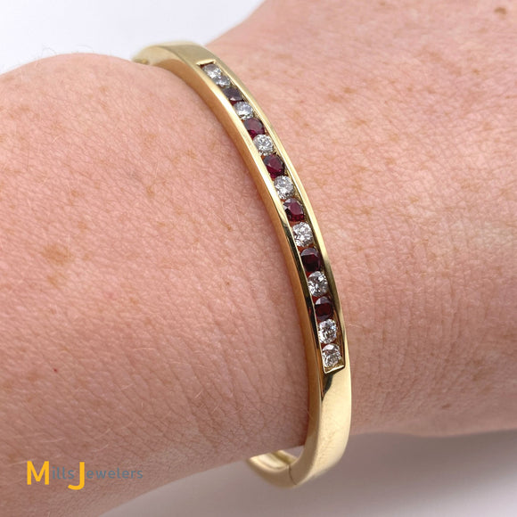 diamond ruby bangle bracelet