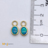 14K Yellow Gold Opal Dangle Charms for Earrings