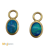 14K Yellow Gold Opal Dangle Charms for Earrings