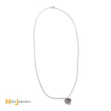 18K White Gold 0.35ctw Diamond Flower Pendant Chain Necklace