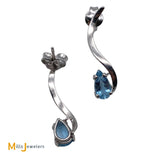 18K White Gold 2.60ctw Pear-Shaped Aquamarine Earrings