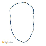 18K Yellow Gold Opal & Blue Apatite Bead Necklace