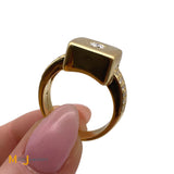 square signet style ring with diamonds size 6.5