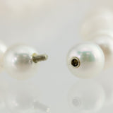 Estate Round South Sea Diamond 18K White Gold Pearl Strand