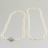 Estate Round South Sea Diamond 18K White Gold Pearl Strand