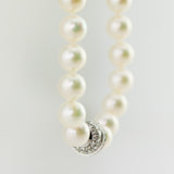 Round South Sea Diamond 18K White Gold Pearl Strand