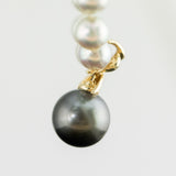 14K Yellow Gold Clasp Pendant Round Tahitian Pearl Enhancer