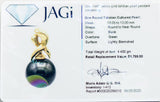 14K Yellow Gold Clasp Pendant Round Tahitian Pearl Enhancer