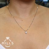 Estate .33cts Diamond 14K White Gold Solitaire Pendant