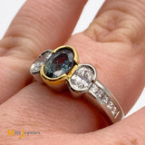 Brazilian Alexandrite with Diamonds Ring Size 7.75