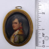 Antique 14K Yellow Gold Hand-Painted Napoleon Portrait Brooch Pin