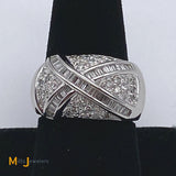 14K White Gold 1.25ctw Diamond Baguette Round Brilliant Ring Size 7.75