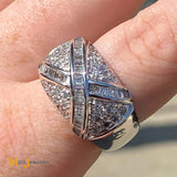 14K White Gold 1.25ctw Diamond Baguette Round Brilliant Ring Size 7.75