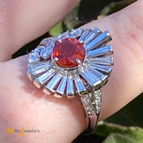 ballerina diamond ring with orange sapphire size 7.25