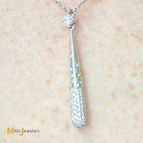 18K White Gold 0.72ctw KU Original 126 Diamonds Bat Pendant Chain